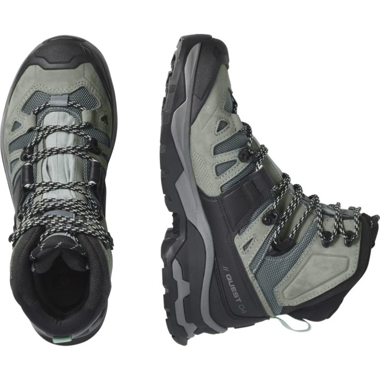 Botas Caminhada Salomon Quest 4 GTX Feminino Verde Oliva Pretas | PT S54930